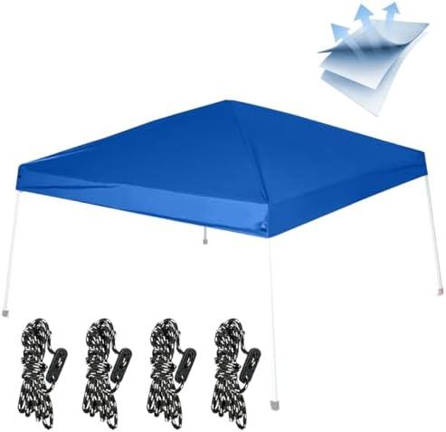 Birodeko Canopy Replacement Top Only, Waterproof Pop-Up Canopy Tent Top Cover with Ropes, Instant Canopy Top Sunshade Silver Coated for Outdoor Garden Patio Camping (Royal Blue, 10x10FT) Missing 3