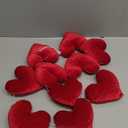 Mollensiuer 30Pcs Velvet Red Heart Beads for DIY Craft Jewelry Making
