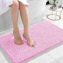 OLANLY Small Bathroom Rugs 24x16, Extra Soft Absorbent Chenille Bath Rugs, Rubber Backing Quick Dry, Machine Washable Bath Mats for Bathroom Floor, Tub and Shower, Home Decor Accessories, Pink