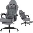 Gaming Chair, 400 lbs Adult Chair, High Back Computer Chair with Footrest and Linked Armrests, Office Video Game Chair with Lumbar Support (Grey)