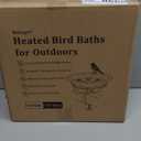 Heated Bird Bath for Outside Winter, Powerful 100W Thermostat Control Heated Bird Baths for Outdoors with 3 Metal Extension Screws, Heated Birdbath Water Heater for Garden Yard Patio Lawn(Grey) (Gray)