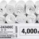 Aluf Plastics High Density Bags, 10 Gallon, 4000 Count, 6 Micron (eq), 24" x 24", Clear, for Bathroom, Office, Industrial, Commercial, Janitorial, Municipal, Recycling