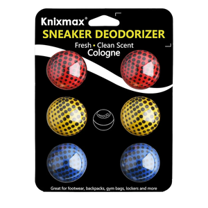 Knixmax Sneaker Deodorizer Shoe Freshener Balls, Gym Bags Lockers Car Air Fresheners, Boot Deodorant Balls Odor Eater Shoe Deodorizers 6 Packs Cologne Colorful SET OF 55