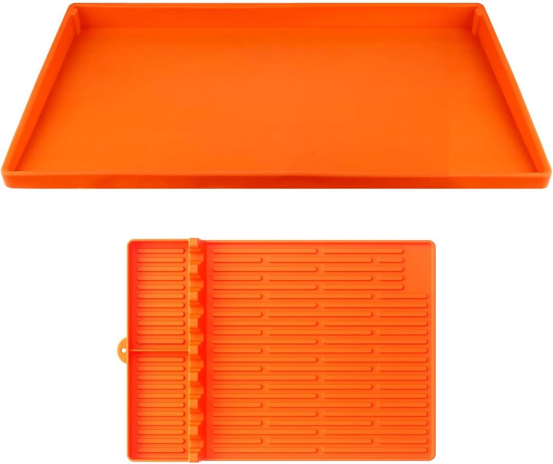 Silicone Griddle Mat 29” With Silicone Griddle Tool Mat 16"x11.5" for Blackstone, Upgraded Full-edge Heavy Duty Food Grade Non-Stick Griddle Cover