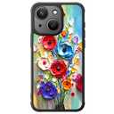 FUNMIKO Case for iPhone 14 - Wireless Charging & Military-Grade Protection - Wildflower Design for Women Girls, Non-Slip Matte Cover Shock-Absorbing Corners - Abstract Flowers