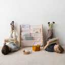 3 Sprouts Recycled Kids Bookshelf, Holds 35 Books, 4-Tier, Pink, 25 cm x 62 cm x 61 cm