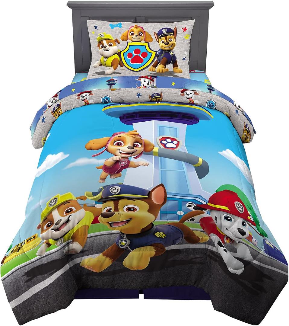 Franco Kids Bedding Super Soft Comforter and Sheet Set, 4 Piece Twin Size, Paw Patrol