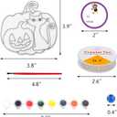 WorldBazaar Halloween Suncatchers Craft 24 Sets Halloween DIY Ornament Window Paint Art Craft Kits Pumpkin Bat Cat Sun Catchers for Kids Classroom Family Holiday Activities Party Supplies