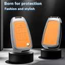 Key Fob Cover with Heavy-duty Keychain for Chevy Equinox Camaro Cruze Impala Malibu Sonic Terrain (Orange)