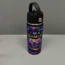 Game Gifts for Boy Girls  16oz Kids Water Bottle with Straw, I'm A Gamer Stainless Steel Water Bottles Insulated, BPAfree, Leakproof, Gamer Tumbler for School, Travel  Game Lovers Gift Cup(1pc)