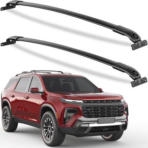 KINGGERI 330lbs Roof Rack Cross Bars Compatible with 2022-2026 Chevrolet Chevy Traverse (with Raised Side Rails)Aluminum Roof Rails Crossbars Rooftop Cargo Basket Carrier Bag Luggage Rails Black