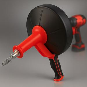 42 FT Drain Snake Hair Drain Clog Remover, Manual Or Powered, Plumbing Snake With Drill Adapte,Unclog Sink Drain Tool, Drain Auger for ToiletShowerKitchenSink, No Auto Retract Or Feed, Red