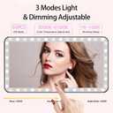 Car Sun Visor Vanity Mirror, 3 Light Modes & 60 LEDs, Rechargeable Dimmable Touch Screen Travel Makeup Mirror,Universal for Truck SUV-Car Accessories Essentials for WomenPink, 9.2 x 5 x 0.5 inches