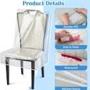 Dining Chair Covers, Waterproof Kitchen Chair Protectors,Clear Plastic Seat Chair Protector,Keep Your Chair Away from Water Dust Stain and Pet Claws W/21 x D/18(Fits 16-23",2 Pack)