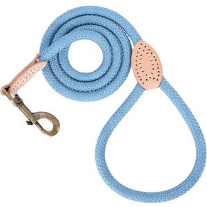 Mile High Life Reflective Dog Leash - Heavy Duty Nylon Rope Leash for Small to Large Dogs, Climbing Rope with Leather Tip (Green, 60 Inch)