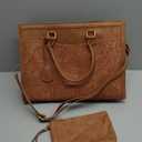 LOVEVOOK Laptop Tote Bag for Women,15.6 Inch Vintage Laptop Bag with Clutch Purse, Large Capacity Leather Work Bag, Computer Bag Office Business Briefcase, Casual Handbag for Travel College Teacher