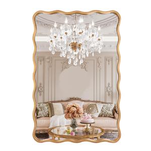 30 x 40 Inch Gold Wavy Mirror, Bathroom Mirror with Metal Frame
Rectangular Vanity Mirror for Over Sink, Entryway, Living Room, Bedroom, Horizontal or Vertical