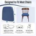 Chair Cushions for Dining Chairs - 17" x 16" x 2" D-Shaped Indoor Seat Cushions - Non Slip Chair Pads with Removable Ties and Washable Cover Set of 4 - Chair Leg Pads Included - Blue