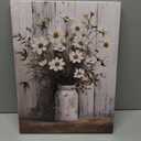 IAFWZX Wrapped Canvas Vintage White Daisy Farmhouse Wall Art 12x16 in