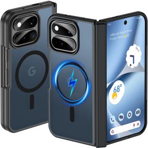 OWKEY Magnetic for Google Pixel 11 Pro Fold Case Fit for MagSafe, Black