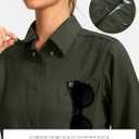 Womens Sun Protection Fishing Shirt with Zipper Pockets Lightweight SPF Long Sleeve Shirts for Hiking Safari (Green, S)