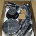 DLLT Caged Ceiling Fan with Light: 20" Farmhouse Fandelier with Lights and Remote & APP - Black Rustic Semi Flush Mount Bladeless Ceiling Fans Enclosed Fan for Bedroon Kitchen Living Dining Room