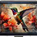 7 Days Chromed Shiny Silver Pill Organizer with Mirror Inside Has 8 Separate Compartments Rectangle,Versatile Storage for Medication - Ideal Travel Accessory (The Bird)