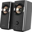Creative T60 2.0 Compact Hi-Fi Desktop Speakers with Clear Dialog and Surround by Sound Blaster, USB-C Audio, Mic and Headset Ports, Bluetooth 5.0, Up to 60W Peak Power, for Computers and Laptops