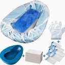 MINIVON Bedpan Set with 30 Disposable Liners, Super Absorbent Pads and Gloves - Pack 30 Count - Bed Pan for Elderly Women Females Bedridden Patients, Bedpan for Men