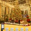 2 x YOUNGAR 98FT String Lights Outdoor, 8 Modes Fairy Twinkle Christmas 200 LED Lights, 30V Plug-in for Tree, Home, Garden, Wedding, Party, Holiday Indoor Decoration, Warm White, Connectable