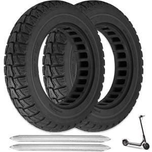 2PCS 10x2.5 Inch Solid Tires, 60/70-6.5 Tire Replacement for Segway Ninebot Max G30 G30P G30LP Max G2 /Hiboy S2 MAX Electric Scooter, 10x2.50-6.5 10 Inch Off Road Front Rear Tubeless Tire Wheel