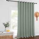 NICETOWN Sage Green Sliding Door Curtains 95 inches Long - Grommet Blackout Room Darkening French Door Sound Reducing Thermal Curtain for Living Room/Bedroom (W100 x L95, 1 Panel)