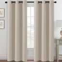 H.VERSAILTEX Blackout Curtains for Bedroom Thermal Insulated Room Darkening Living Room Curtains 84 Inch Long Grommet Privacy Protection Window Curtain Panels/Drapes for Nursery, 2 Panels, Fog, 42"W x 84"L
