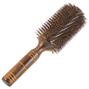 Beaupretty 10.4 Inch Curly Hair Comb with Boar Bristles Wooden Handle Large Roll Hair Brush for Blow Dry Styling Detangling and Scalp Massage on Wet and Dry