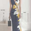 HVT Women's 2025 Summer Halter Neck Floral Print Maxi Dress Wedding Guest Party Sleeveless Bodycon Long Dresses (XL)