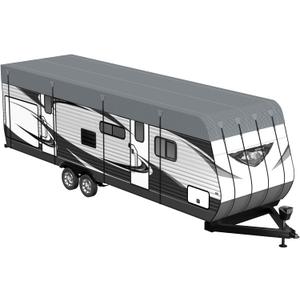 Camper Trailer Rv Roof Cover - Utility Travel Class A/B/C Pop Up Heavy Duty Covers 5th Wheel Sun Shade Motorhome Heat Equipment Motor Home Canopy Waterproof Tarp Heavy Hail Canvas,24.6 FT x12.5 FT