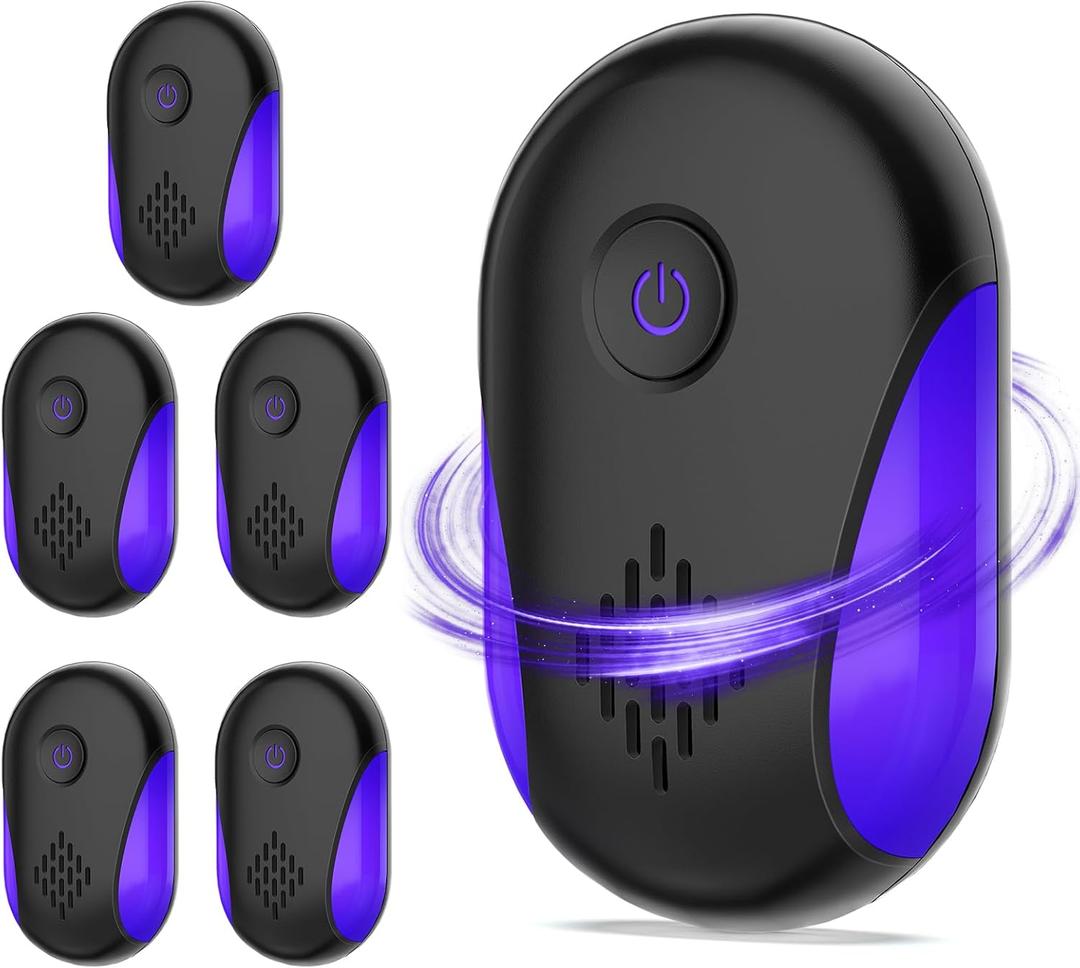 Upgraded Ultrasonic Repeller 6 Pack,Indoor Ultrasonic Repellent, Electronic Plug in Pest Control for Bugs,Mosquito,Roach, Ant, Rodent, Mouse, Spider Repellent for House, Warehouse, Garage