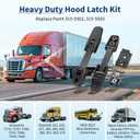2 PCS Premium Heavy Duty Hood Latch Kit, LH/RH, Fits Kenworth T170 T270 T300 T370 T440 T470 T660 / Peterbilt 325 335 337 340 348 384 386 567 569 / Mack CH/Blue Bird, Replace 315-5502 315-5503