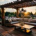 Orison Outdoor Ceiling Fans with Light, 21'' Wet Rated Outdoor Hanging Fan for Gazebo, Plug in Caged Lighting for Pergola Canopy, Hanging with Hook, 3 Color LED Light, Waterproof