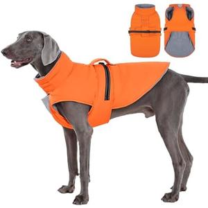 IECOii Warm Dog Coat Reflective Snow Jackets with Leash Hole Waterproof Windproof Winter Vest Coat with Buckles Cozy Fleece Vests for Winter, Spring, Fall, Outdoor Cold Weather Coats, Pink, Size 3XL