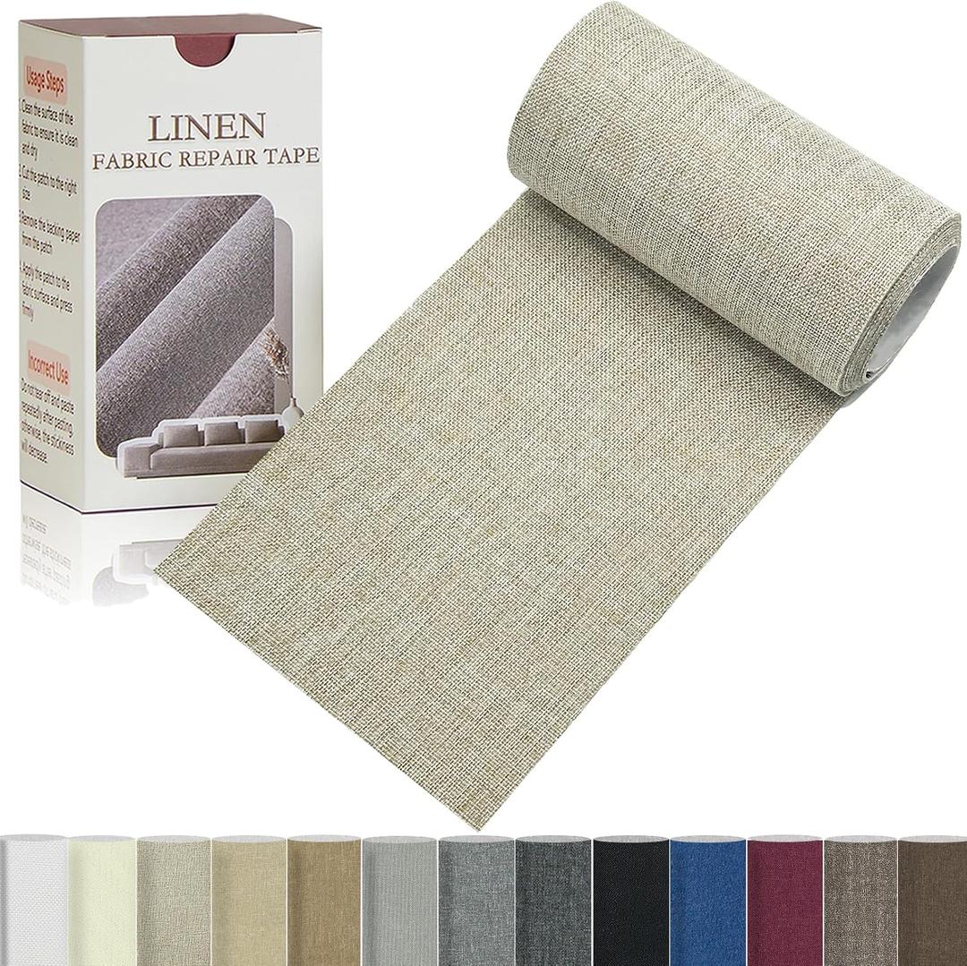Linen Repair Tape 4x70 Inch Self-Adhesive Couch Patch Repair Fabric Patch for Furniture,Sofas,Cushion,Chairs,Bags,Linen Goods(Oatmeal) (470)