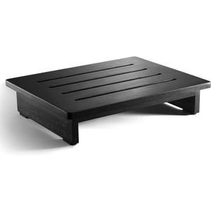 Holana 3.5" Wooden Step Stool for Adults (No Assemble Required)- 200 Lbs One Step Stools for High Bed Riser - Small Stepping Stool for Elderly, Seniors, Kid/Bathroom, Bed, Kitchen (Black)
