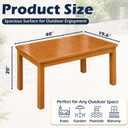 Outdoor Teak Coffee Table, 40" Wooden Patio Coffee Table with Protective Cover, Solid Teak Outdoor Coffee Table for Patio, Garden, Poolside, Balcony and Backyard, 40"D x 20"W x 20"H