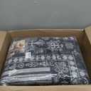 Washable Area Rugs 8x10, Large Rugs for Living Room, Carpet for Bedroom, Soft Faux Wool Retro Dining Room Rug, Non-Slip Backing Resistant Low Pile Vintage Print Rug for Home Office (Grey)