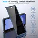 Ruky Slim Case for Samsung Galaxy Z Fold 6, Hard PC Protective Cover with Built-in Privacy Screen Protector, [Compatible with MagSafe] Phone Case for Samsung Galaxy Z Fold 6 5G, Blue
