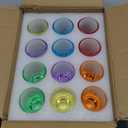 Ruckae 12 Pack 1oz Shot Glasses Set with Heavy Base Gradient Colorful Shot Glasses Bulk for Vodka Tequila Whiskey Liquor