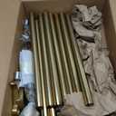 16-150 Inch Curtain rods, 1 Inch Diameter Splicing and Telescoping Structure Window Treatment Rods Set Adjustable Drapery Rods Heavy Duty Pole, Warm Gold