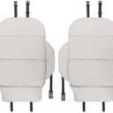 TAIKOO Seat Back Protector + Large Capacity Pocket Storage Organizer,Preventing the Impact of Children Stepping on the Seat Backrest (Cream White)