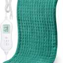 NOWWISH Heating Pad for Back Pain & Cramps Relief, Moist Heat Pad for Neck & Shoulder, Auto Shut Off, Machine Washable, Gifts for Women, 12"x 24" Green
