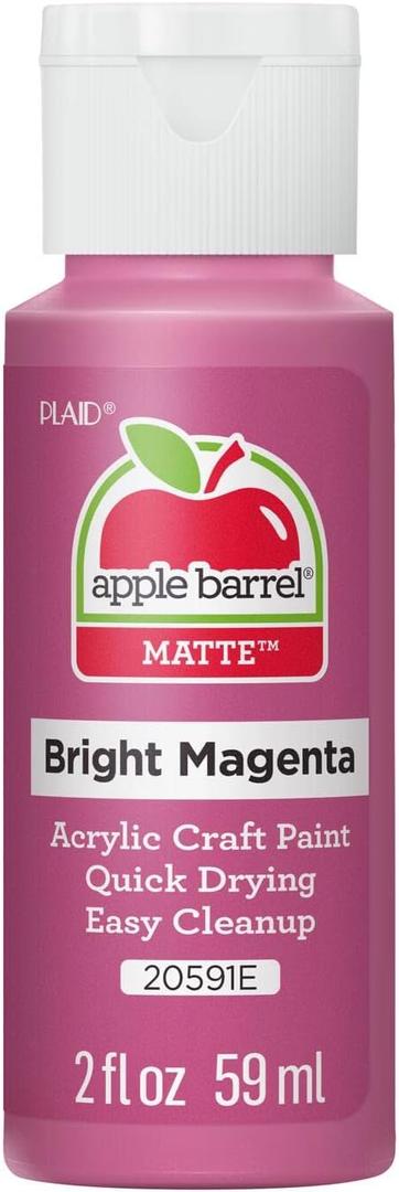 Apple Barrel Acrylic Paint in Assorted Colors (2 oz), 20591, Bright Magenta